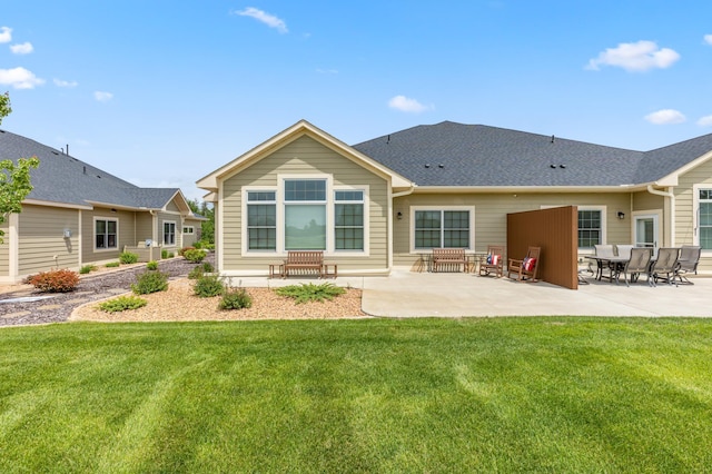 7466 Fairway Ln, Breezy Point, MN 56472 - back of property with a lawn, a patio, and roof with shingles