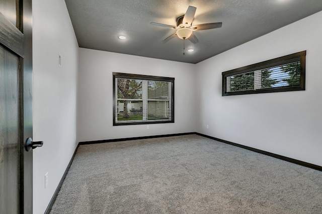 215 Butler St, Litchfield, MN 55355 - spare room featuring plenty of natural light, carpet floors, a ceiling fan, a textured ceiling, and recessed lighting