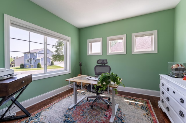 19717 Hazel Nut Ave, Lakeville, MN 55044 - office area with baseboards and dark wood finished floors