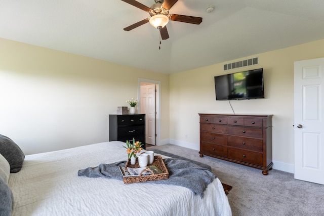 19717 Hazel Nut Ave, Lakeville, MN 55044 - bedroom with carpet flooring, lofted ceiling, a ceiling fan, and baseboards