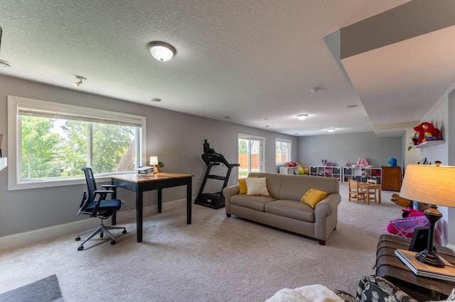 19717 Hazel Nut Ave, Lakeville, MN 55044 - carpeted living area featuring an office area and baseboards