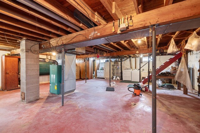 37301 Little Sweden Rd, Nashwauk Twp, MN 55769 - unfinished basement with washing machine and dryer