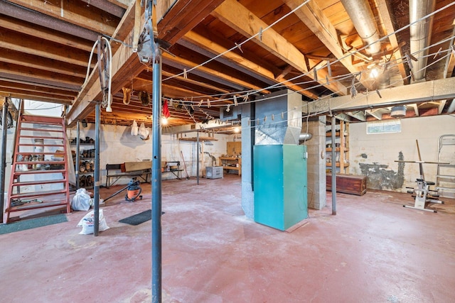 37301 Little Sweden Rd, Nashwauk Twp, MN 55769 - basement with heating unit and stairs
