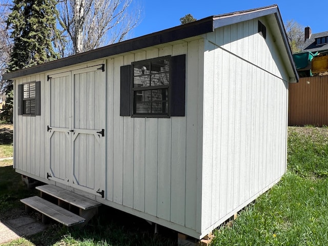 view of shed