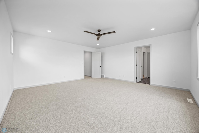 8343 61st St S, Horace, ND 58047 - empty room featuring ceiling fan, recessed lighting, and carpet flooring