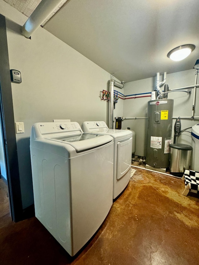 63521 County Road 2, Warroad, MN 56763 - washroom with independent washer and dryer, laundry area, and water heater