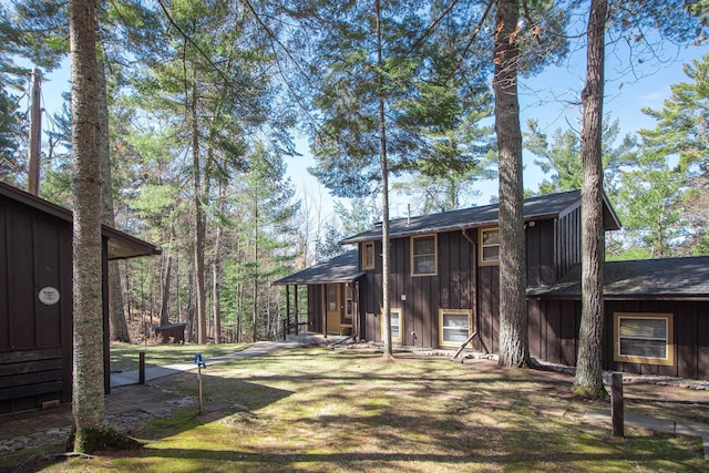 view of home's exterior featuring board and batten siding