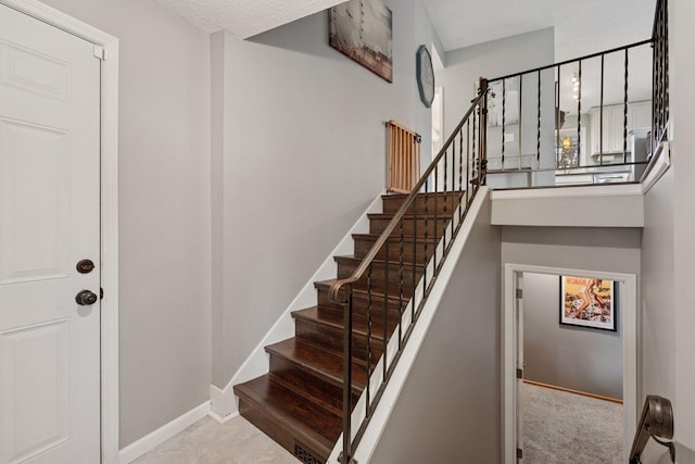 stairs with baseboards