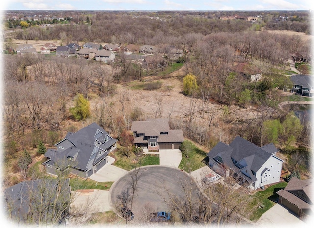 aerial view with a residential view