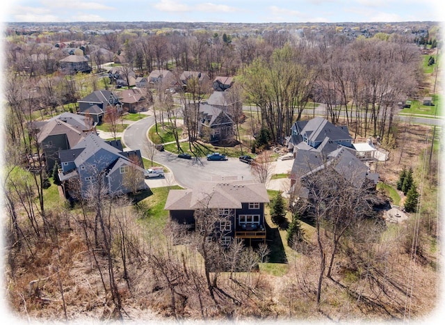 bird's eye view with a residential view