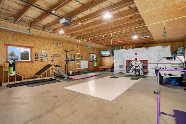 garage featuring a garage door opener