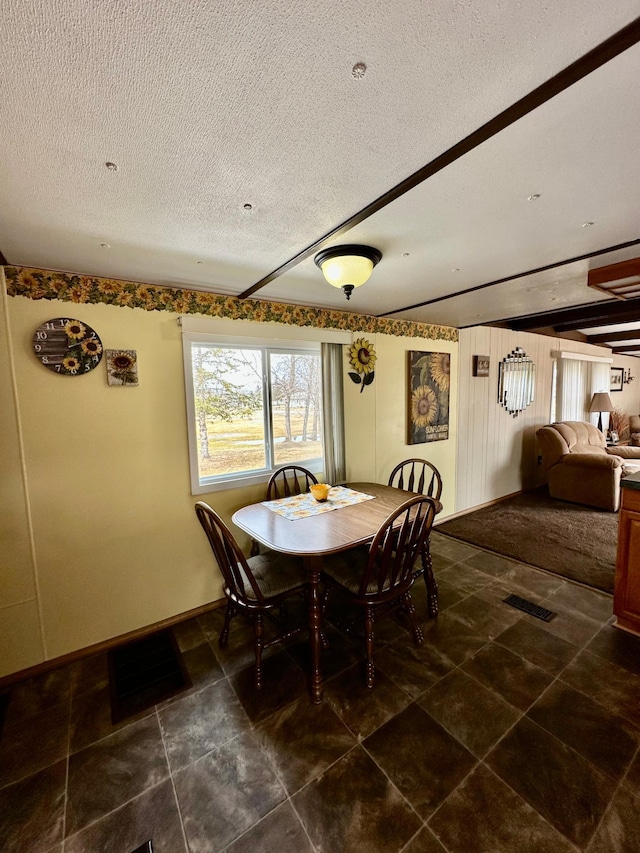 1404 Central Rd, Littlefork, MN 56653 - dining space with visible vents and a textured ceiling