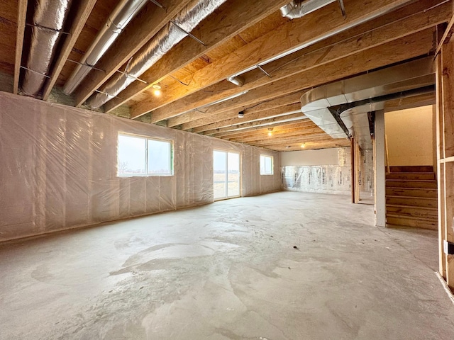 below grade area with stairway