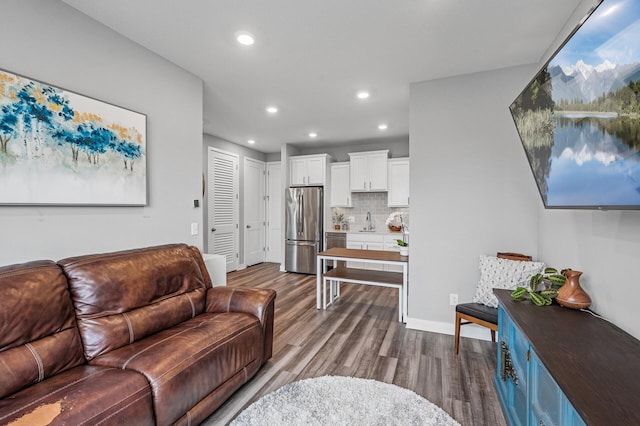 11270 Meadow View Ln, Maple Grove, MN 55311 - living area featuring recessed lighting, baseboards, and dark wood-style floors