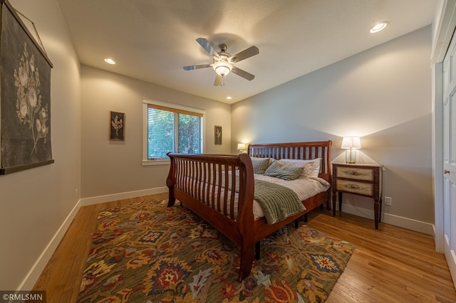 509 Superior Ave, Crosby, MN 56441 - bedroom with a ceiling fan, baseboards, recessed lighting, and wood finished floors