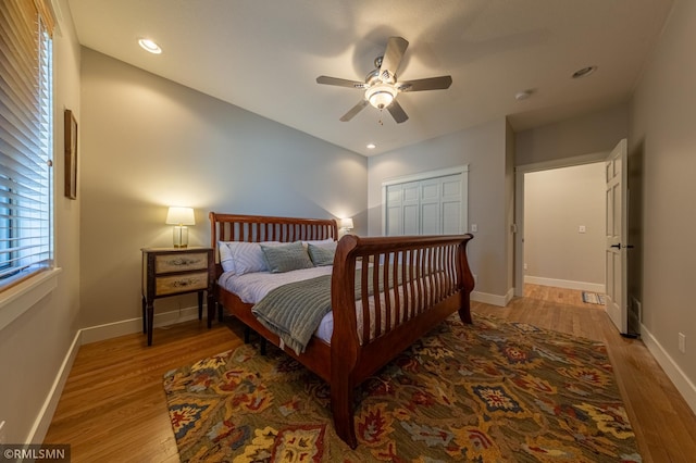 509 Superior Ave, Crosby, MN 56441 - bedroom featuring a ceiling fan, baseboards, recessed lighting, and light wood finished floors