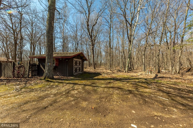 27042 Round Lake Rd, Bay Lake Twp, MN 56444 - view of yard with a shed, an outbuilding, and fence