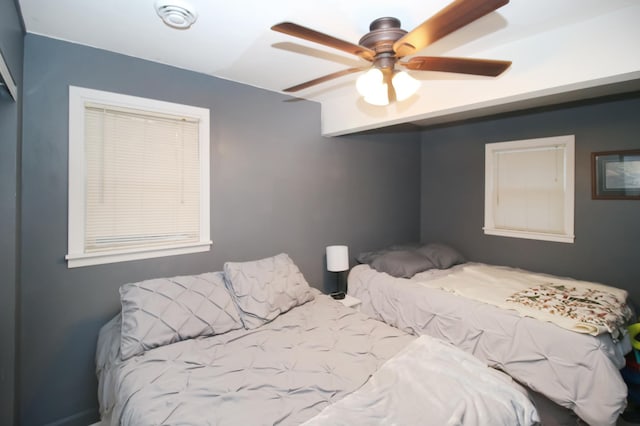 bedroom with a ceiling fan