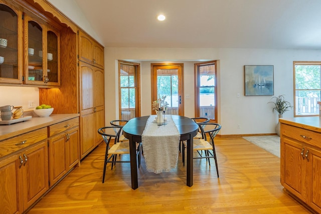 344 Barker St, Hastings, MN 55033 - dining room with light wood finished floors, recessed lighting, and lofted ceiling