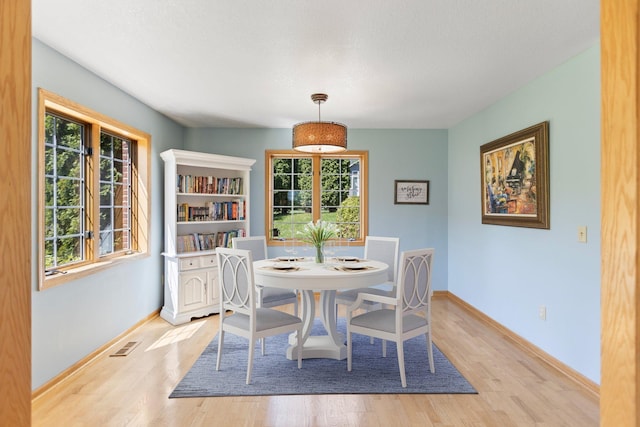 2606 Hulett Ct, Faribault, MN 55021 - dining room with healthy amount of natural light, wood finished floors, and baseboards