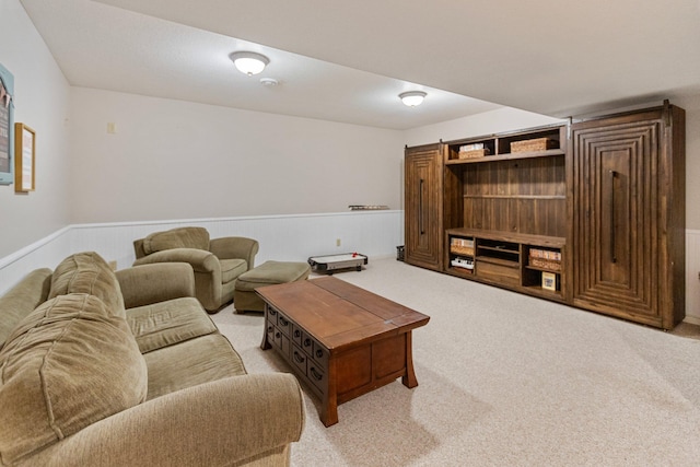 2606 Hulett Ct, Faribault, MN 55021 - living room with light carpet and wainscoting