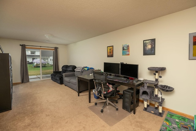view of carpeted home office