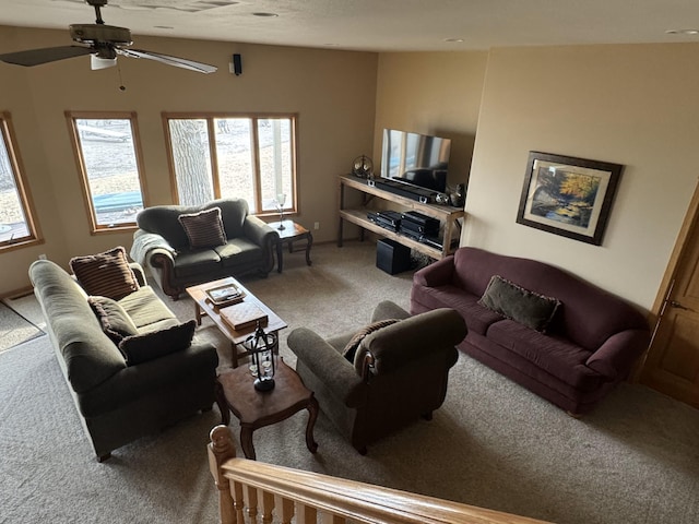 79317 355th St, Clinton, MN 56225 - living area with carpet and ceiling fan