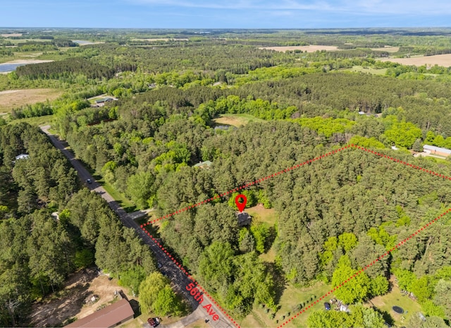 2686 56th Ave, Princeton, MN 55371 - aerial view of property's location featuring a forest and property boundaries highlighted