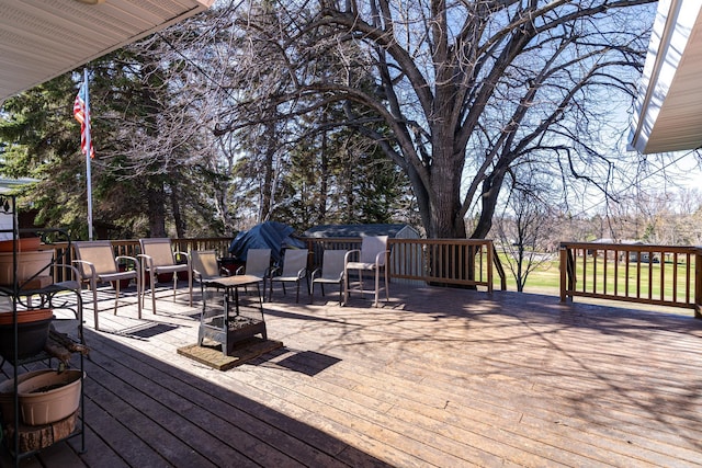 118 Golf Ter, Crookston, MN 56716 - view of wooden deck