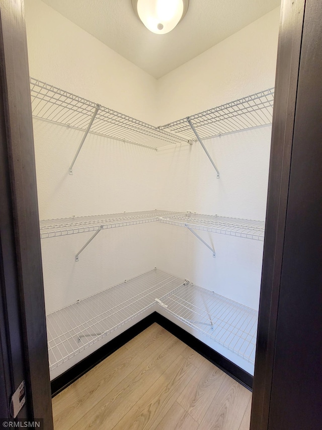 spacious closet with wood finished floors