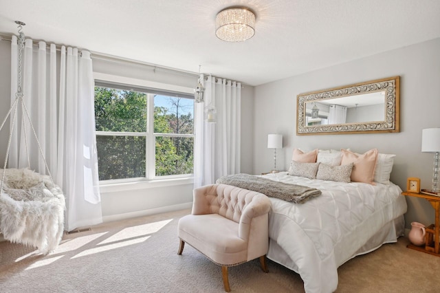 bedroom with carpet