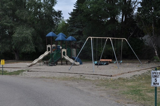 view of community jungle gym