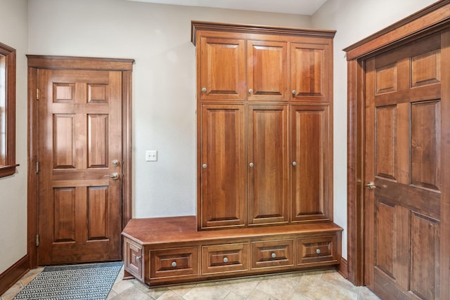 mudroom with baseboards
