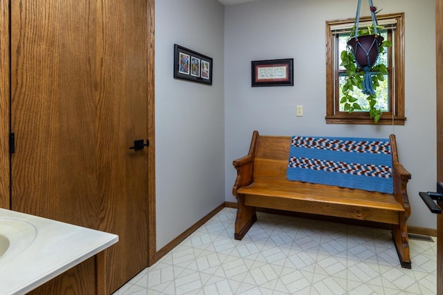 sitting room with baseboards