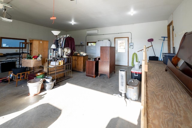 garage with a wall mounted AC