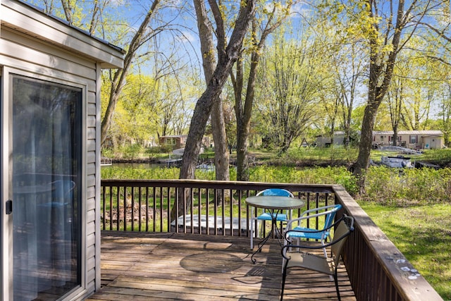 18096 Browns Lake Rd Unit 2, Eden Lake Twp, MN 56368 - view of wooden deck