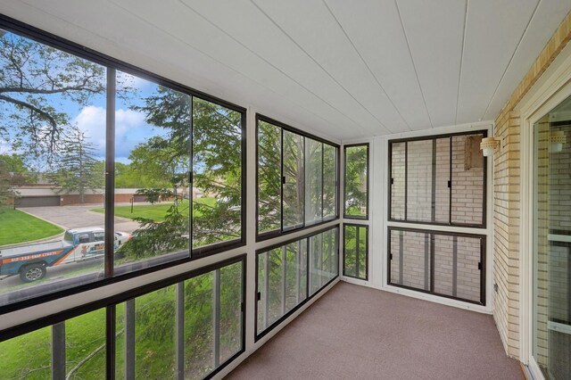 view of unfurnished sunroom