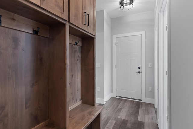 2451 180th Ln NE, Ham Lake, MN 55304 - mudroom featuring dark wood-style flooring and baseboards