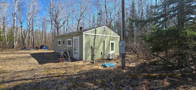 view of outdoor structure with central air condition unit and an outdoor structure