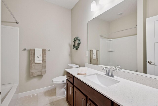 5743 Meridian Way NE, Prior Lake, MN 55372 - bathroom featuring baseboards, a shower, toilet, and vanity