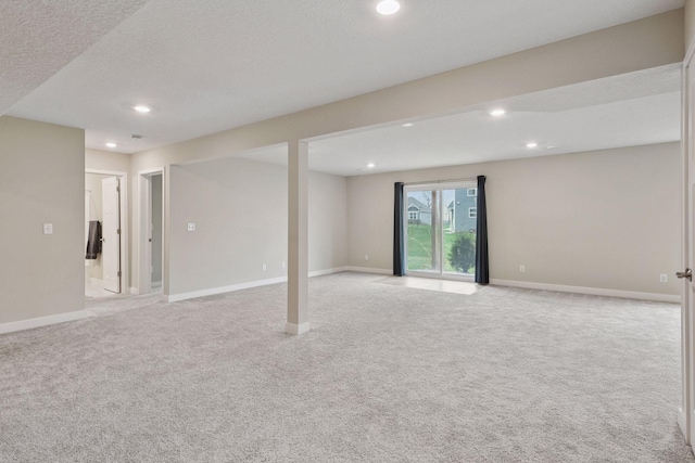 5743 Meridian Way NE, Prior Lake, MN 55372 - basement with light colored carpet, recessed lighting, and baseboards