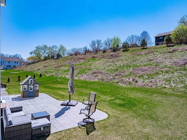 view of yard featuring a patio area
