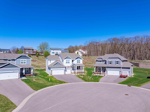 aerial view with a residential view