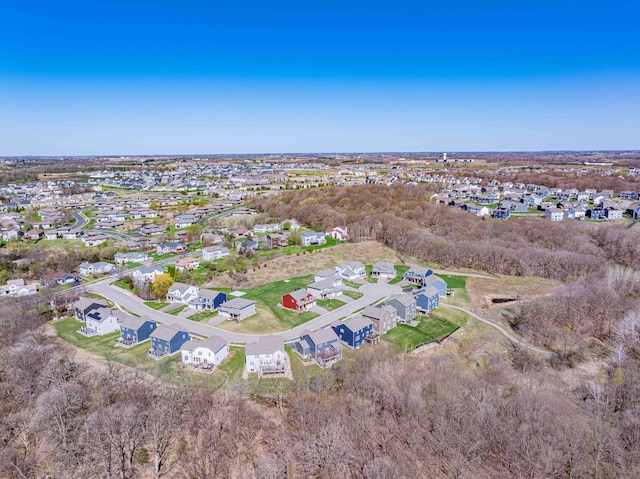 drone / aerial view with a residential view