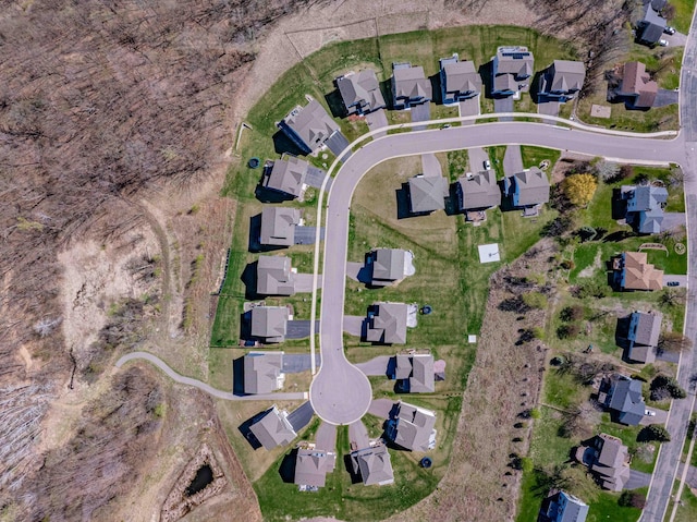 aerial view with a residential view