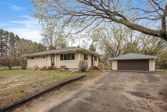 1034 Birch St, Lino Lakes, MN 55014 - ranch-style home featuring a garage and an outdoor structure