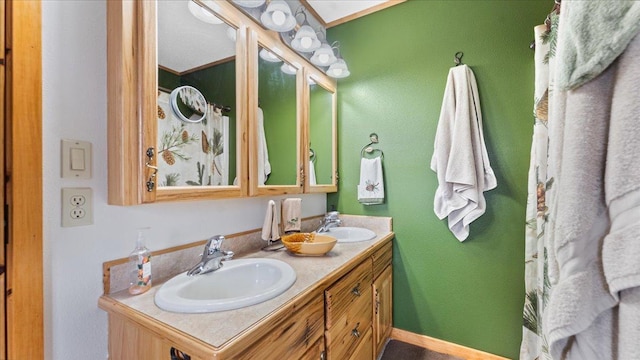 18100 Stockhousen Rd NW, Evansville, MN 56326 - bathroom with double vanity and a sink