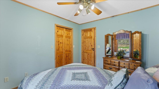 18100 Stockhousen Rd NW, Evansville, MN 56326 - bedroom featuring crown molding and ceiling fan