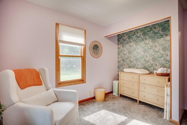 5371 Hugo Rd, White Bear Twp, MN 55110 - living area featuring carpet flooring and baseboards