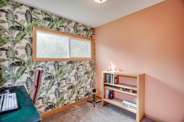 5371 Hugo Rd, White Bear Twp, MN 55110 - carpeted office with wallpapered walls and baseboards